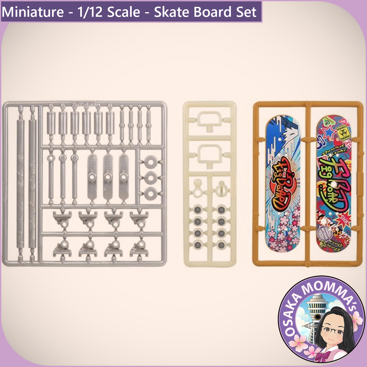 1/12 Scale - Skate Board Set
