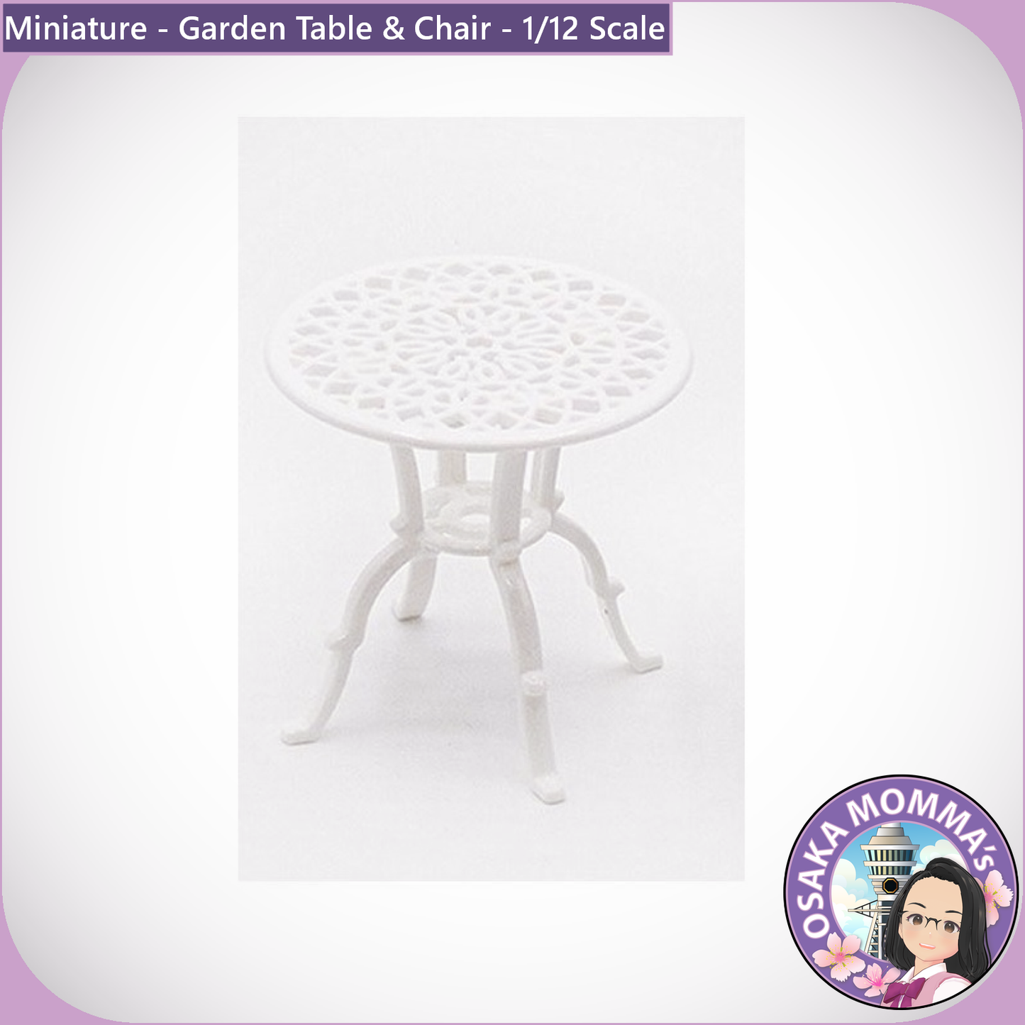 1/12 Scale Garden Table and Garden Chair