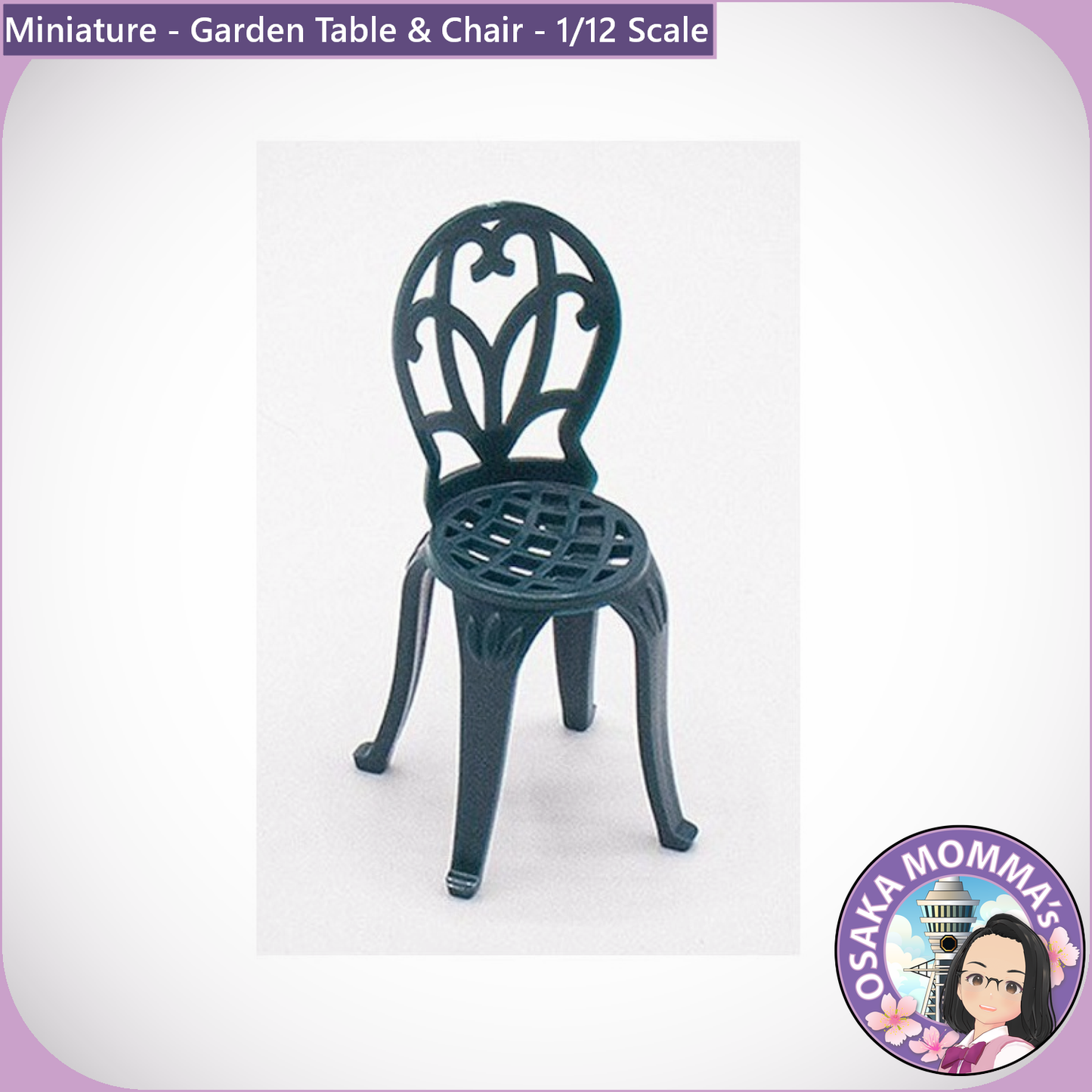 1/12 Scale Garden Table and Garden Chair