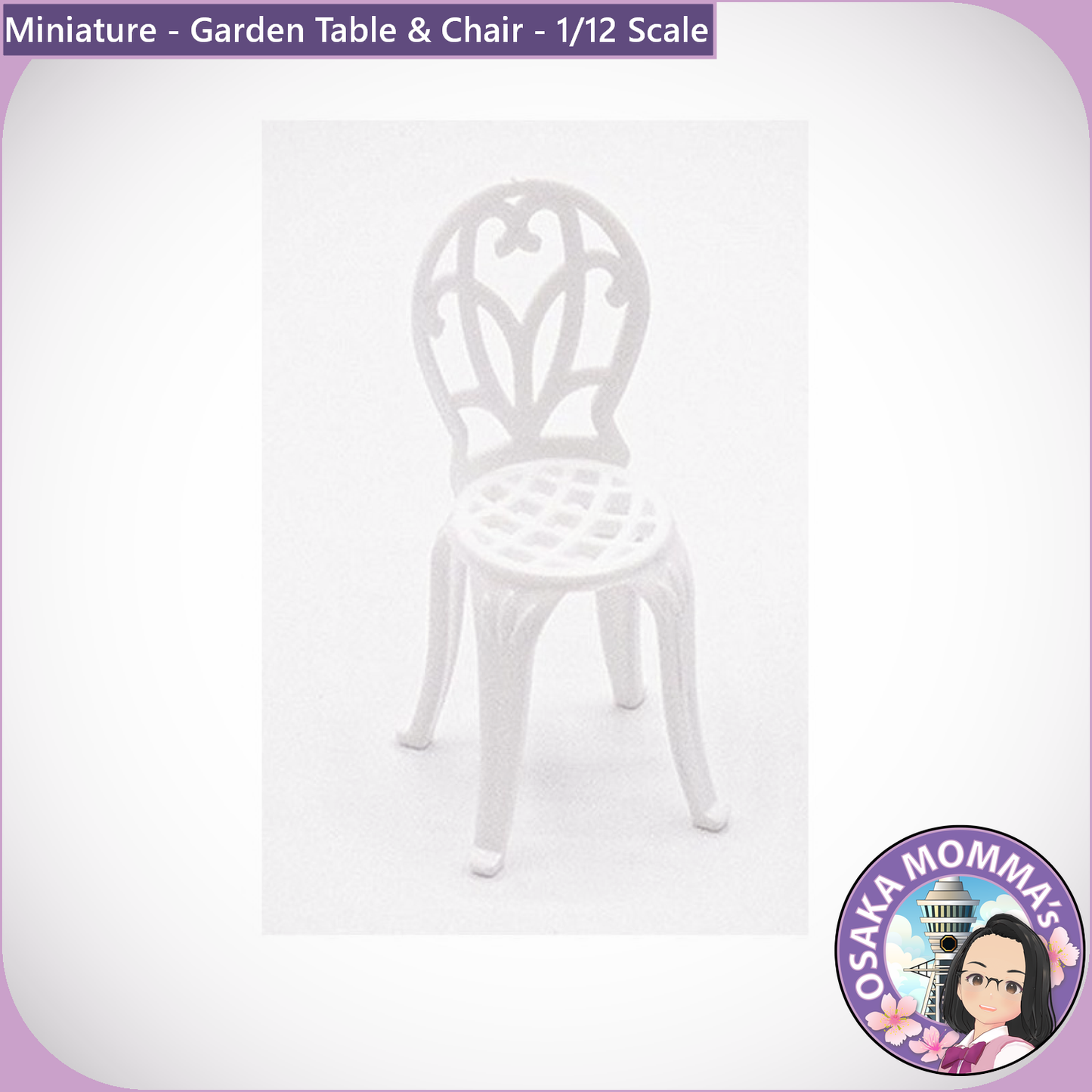 1/12 Scale Garden Table and Garden Chair
