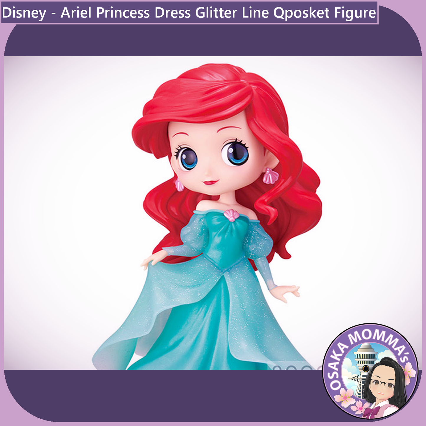 Ariel Princess Dress Glitter Line Qposket