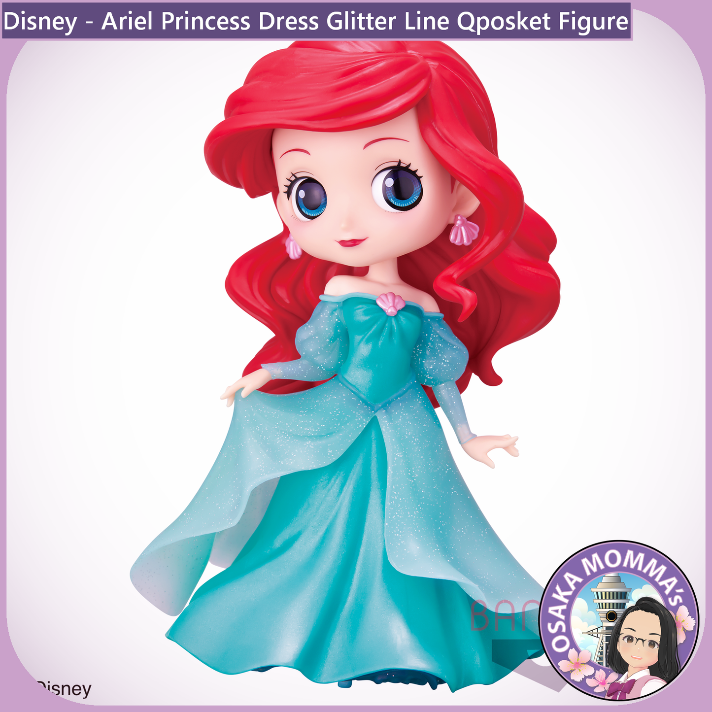 Ariel Princess Dress Glitter Line Qposket