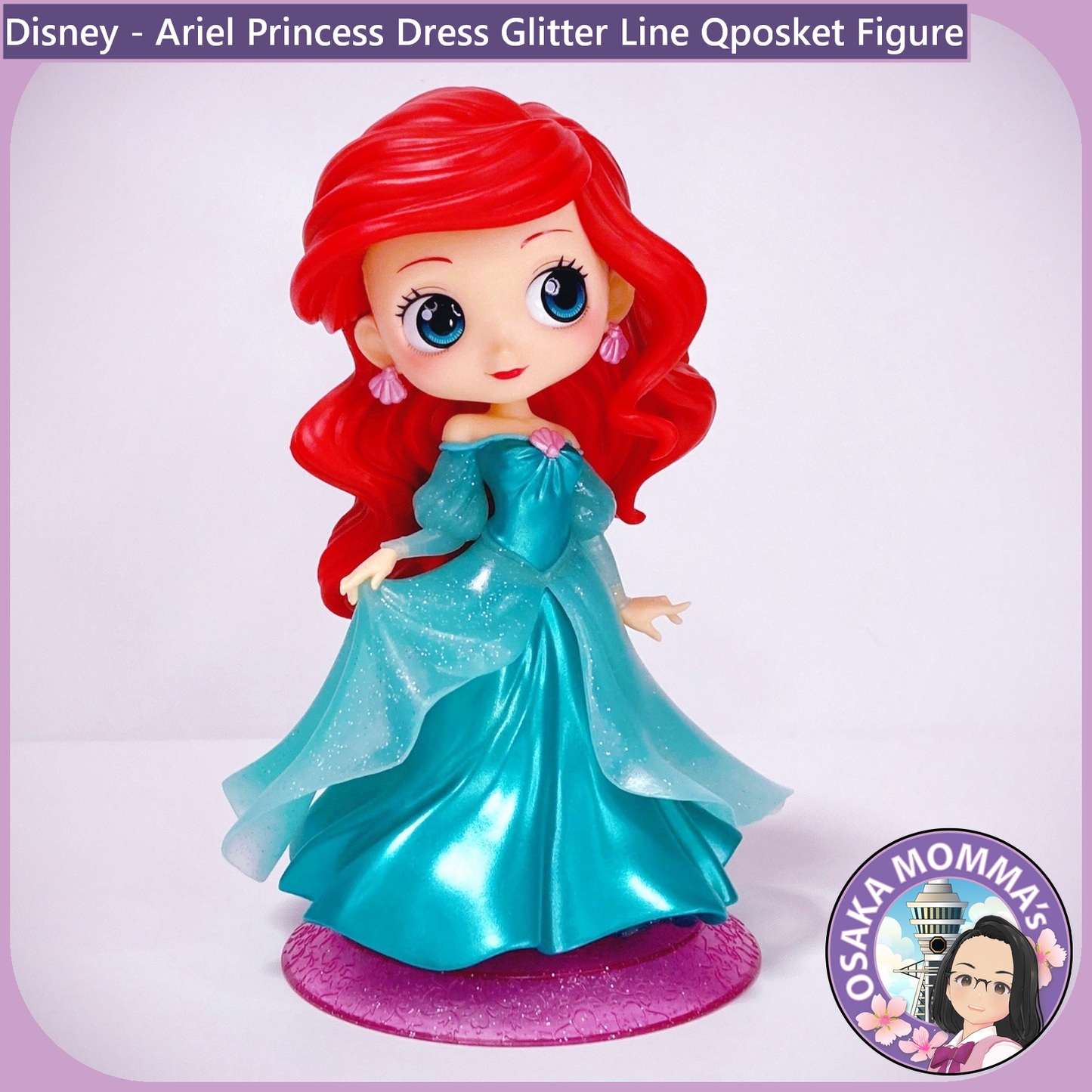 Ariel Princess Dress Glitter Line Qposket