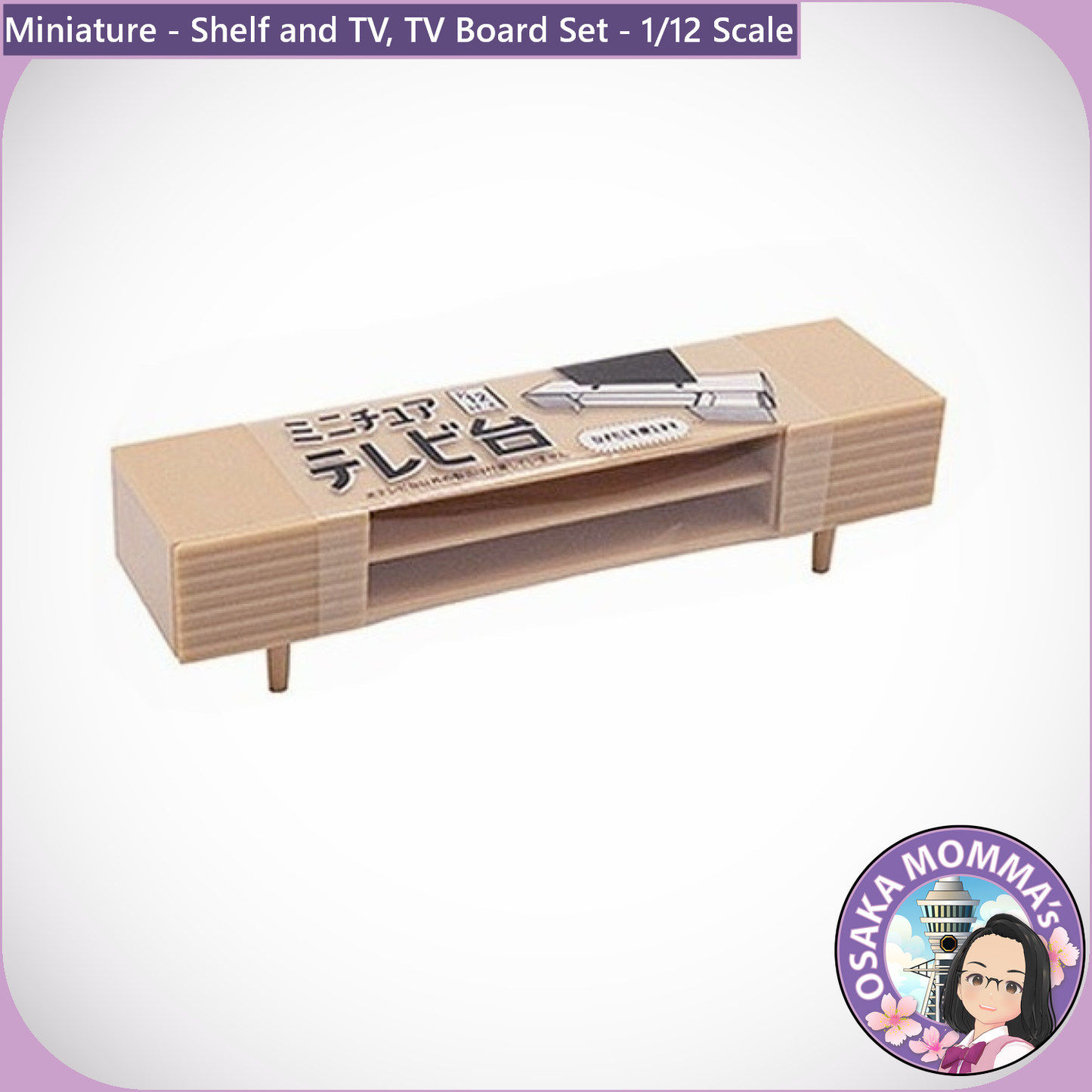 1/12 Scale Book Shelf & TV, TV Board Set Beige Color