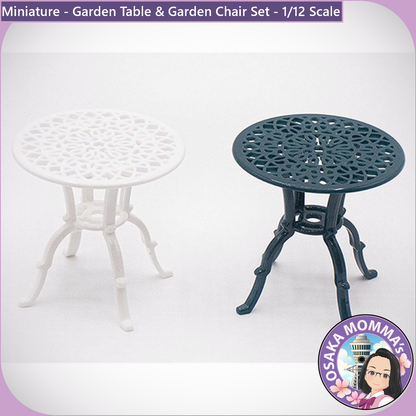 1/12 Scale Garden Table and Garden Chair Set