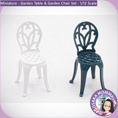 1/12 Scale Garden Table and Garden Chair Set