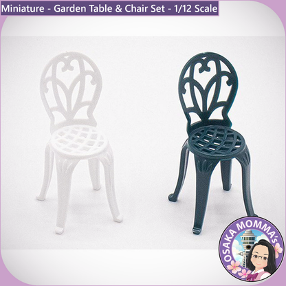 1/12 Scale Garden Table and Garden Chair Set