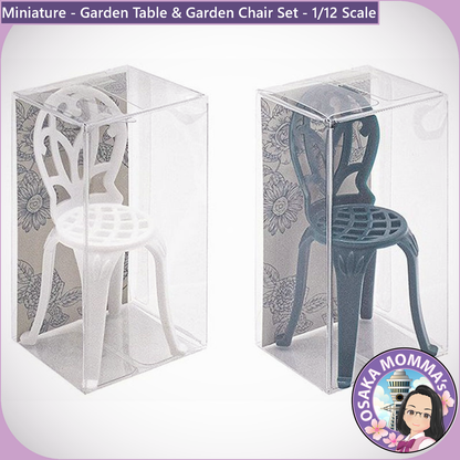 1/12 Scale Garden Table and Garden Chair Set