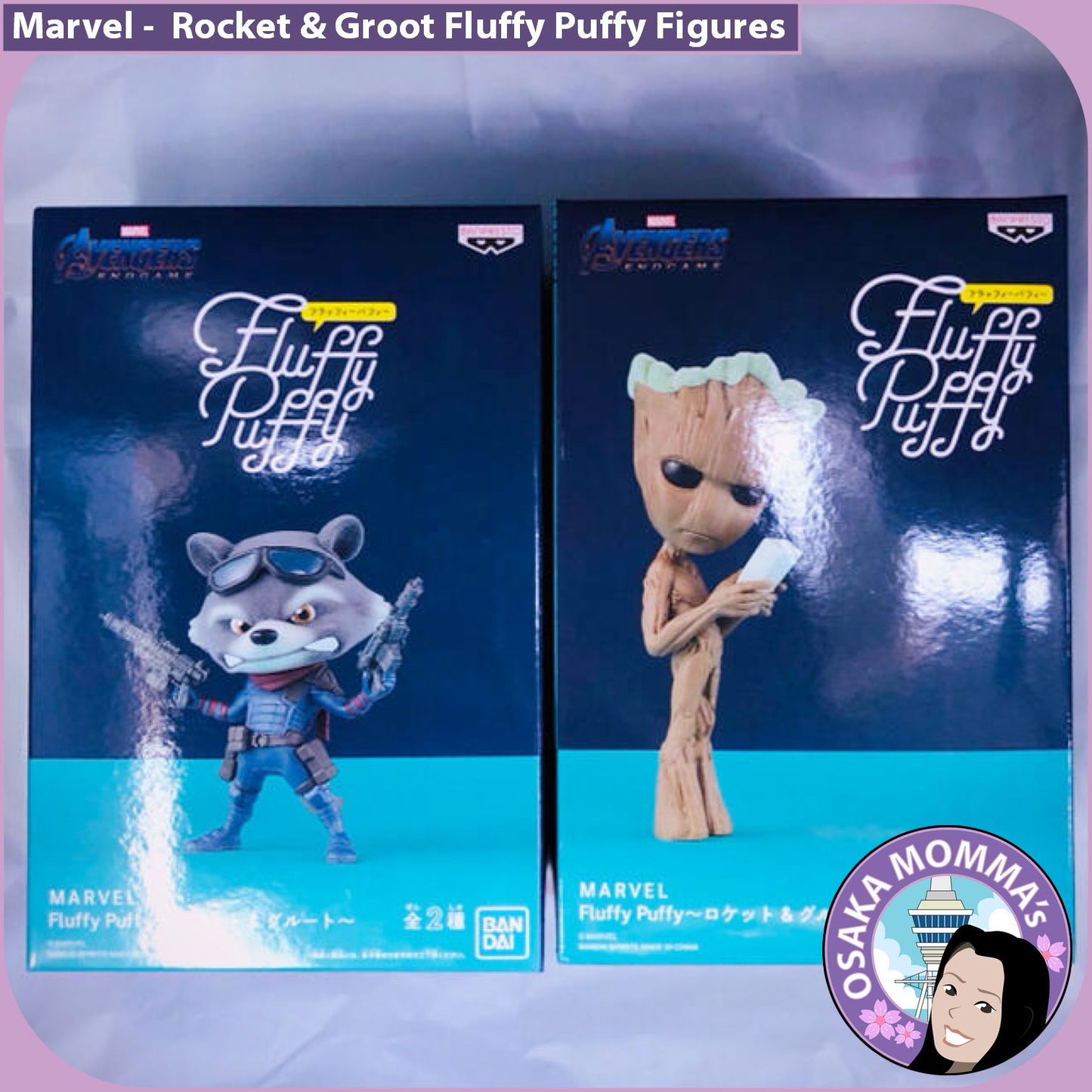 Rocket and Groot Fluffy Puffy Figures