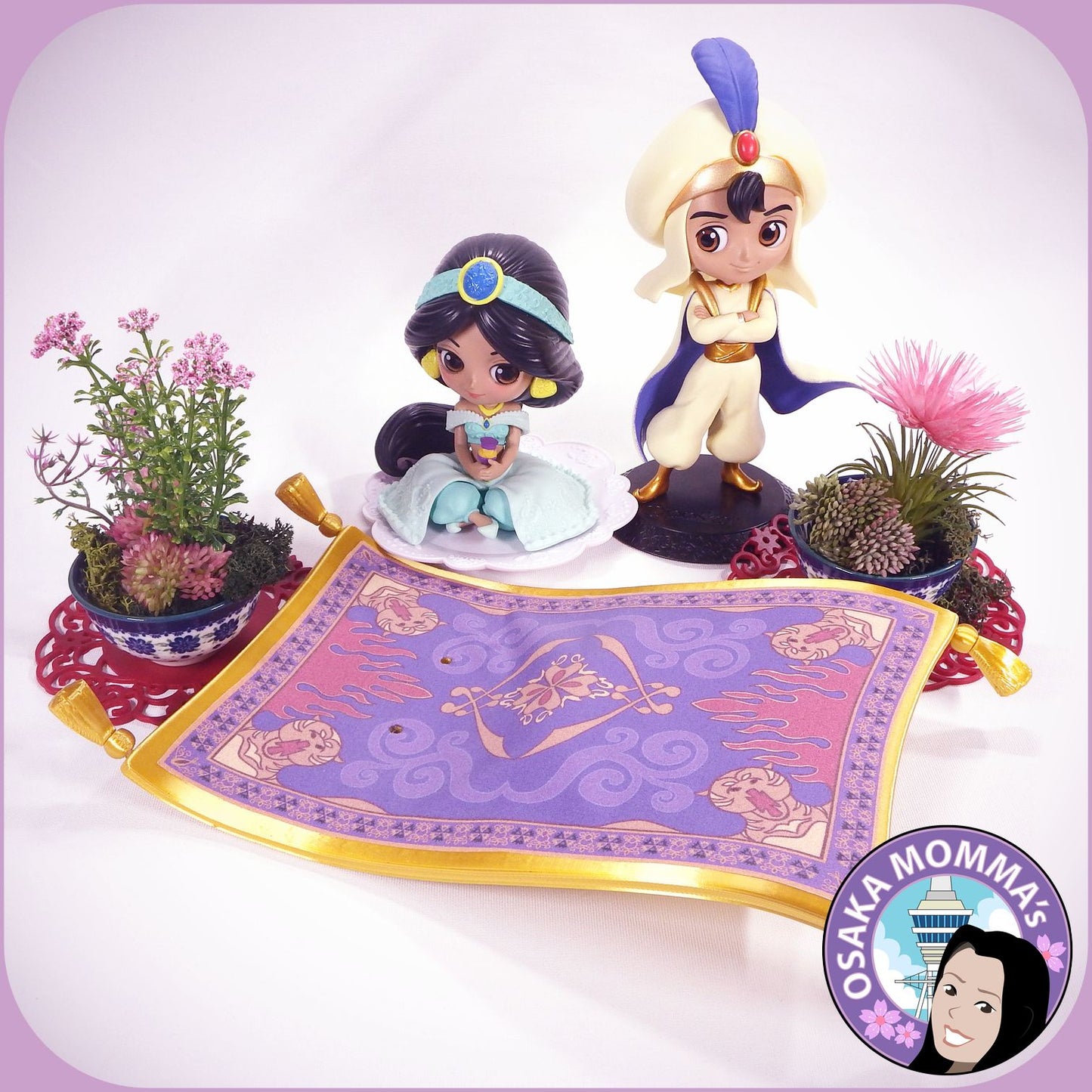 Aladdin & Jasmine Qposket Handmade Flying Carpet Set