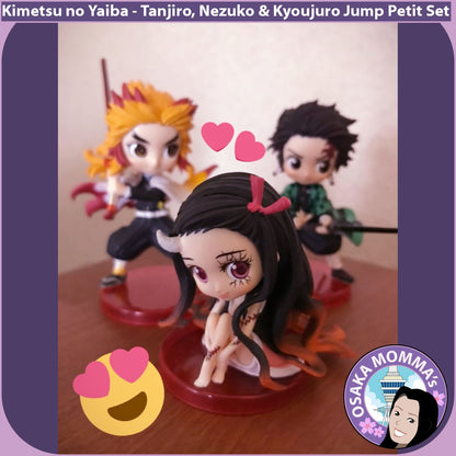 Tanjiro - Nezuko - Kyoujuro Jump Exclusive Qposket Petit Figures Set