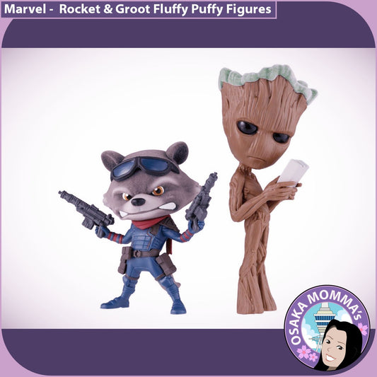 Rocket and Groot Fluffy Puffy Figures