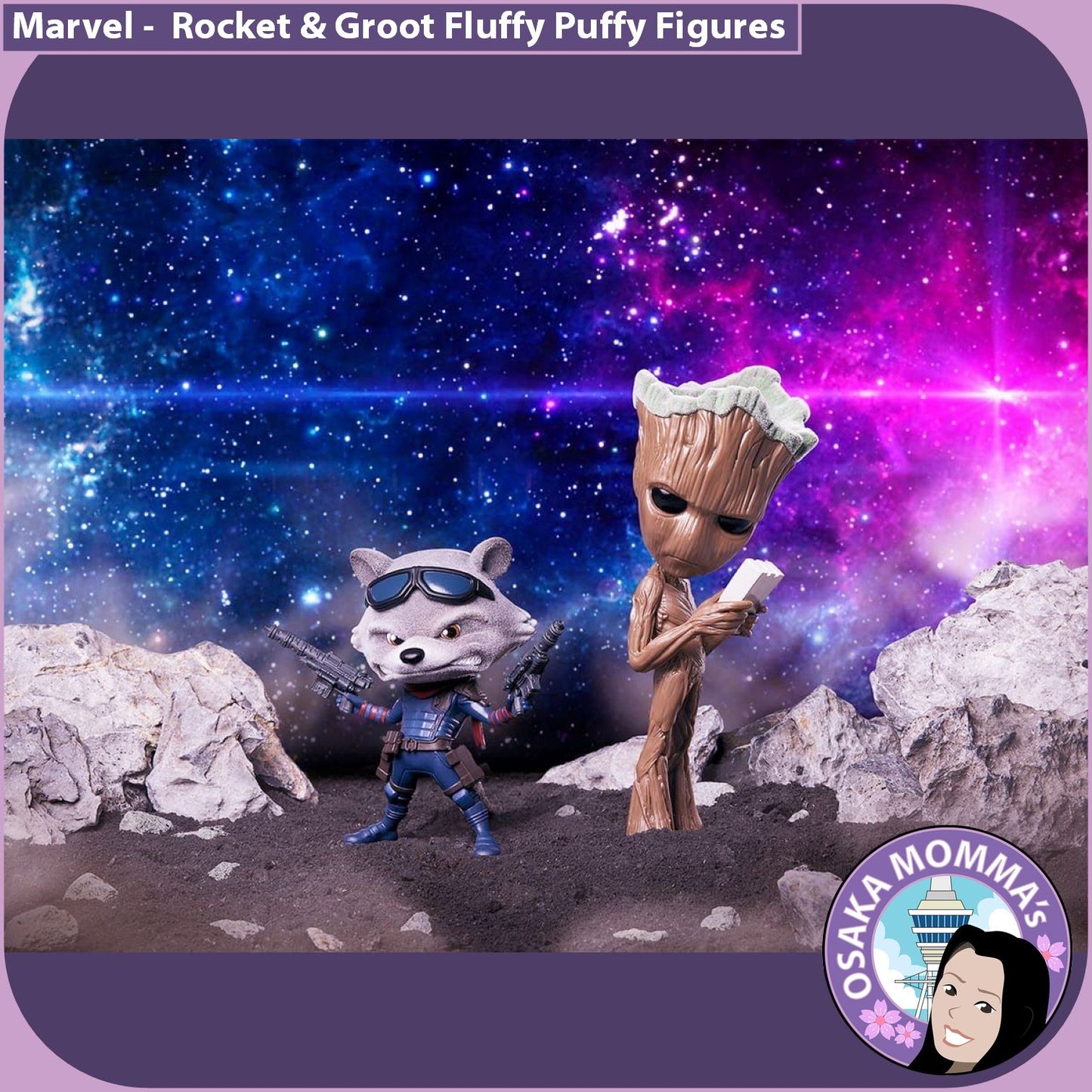 Rocket and Groot Fluffy Puffy Figures