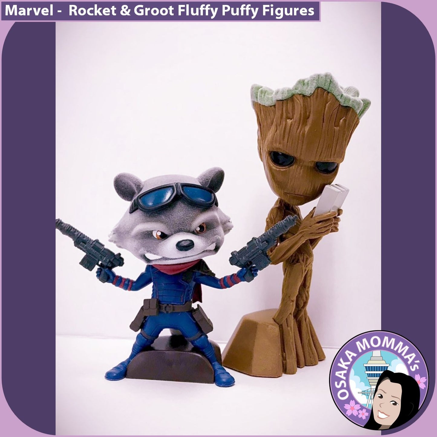 Rocket and Groot Fluffy Puffy Figures