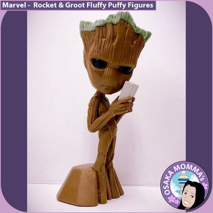 Rocket and Groot Fluffy Puffy Figures